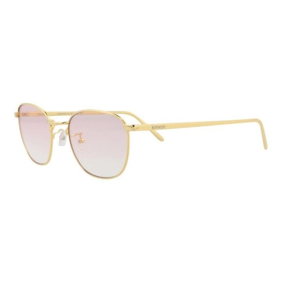 Kimeze Unisex Round/Oval Gold Gold Pink Fashion Designer Eyewear - Picture 1 of 4